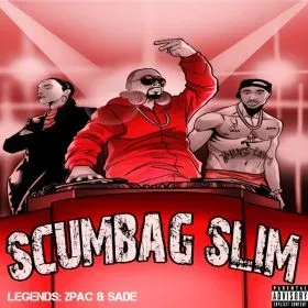 DJ ScumbagSlim with illustrated portraits of Sade and 2Pac